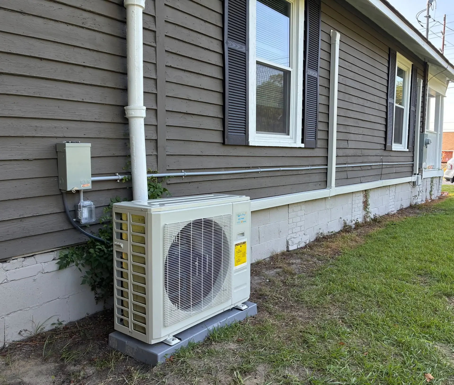 Completed residential mini split installation